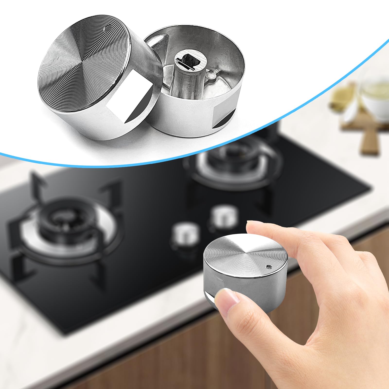 Manopole Forno BD-Herego 6mm - Set 8 Pezzi, In Lega Di Zinco, Per Cucine A Gas E Piani Cottura - Foto 4