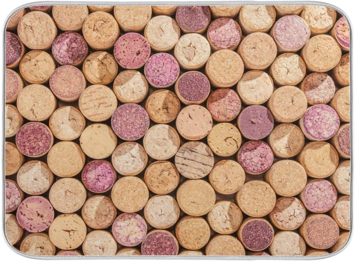 Umiriko ワインコルク ヴィンテージスタイル 食器乾燥マット 吸収性 リバーシブル 食器乾燥ラックパッド キッチンカウンター用 18x24インチ 058 水切りマット カラー 4 Www Qbusinessmagazine Com