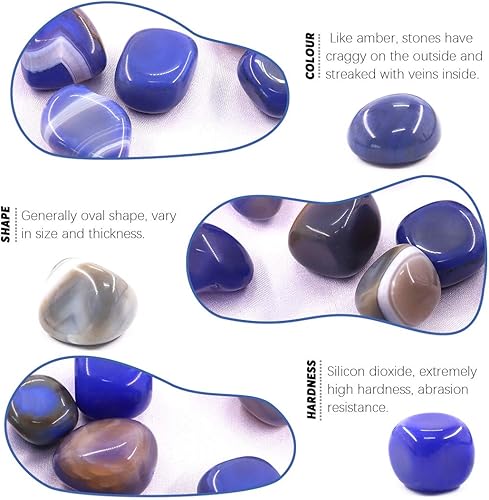 Miniatura 4 de Hilitchi - Piedras de ágata pulidas para plantas, lechos de cactus y suculentas (1 libra), relleno de floreros, decoración de fondo de paisajes