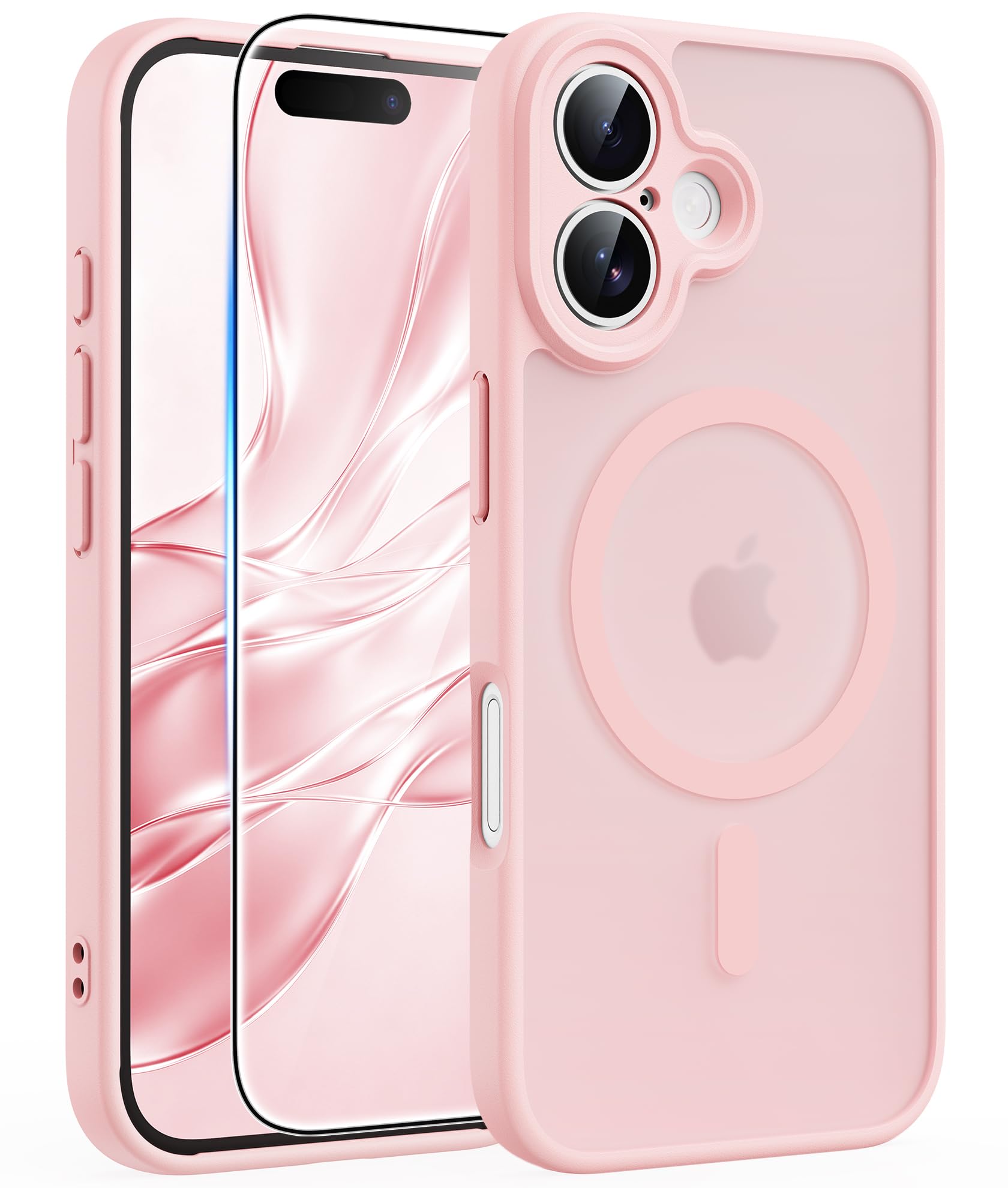 FNTCASE for iPhone 16 Plus Case Light Pink: Compatible with MagSafe