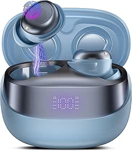 Sleep Earbuds Bluetooth 5.4 Sleep Headphones in Ear, Mini Wireless Earbuds for Design Side Sleeper, 47H Playtime Noise Cancelling Ear Buds, Clear Calls, IPX7 Waterproof Light-Weight Earphones, Blue