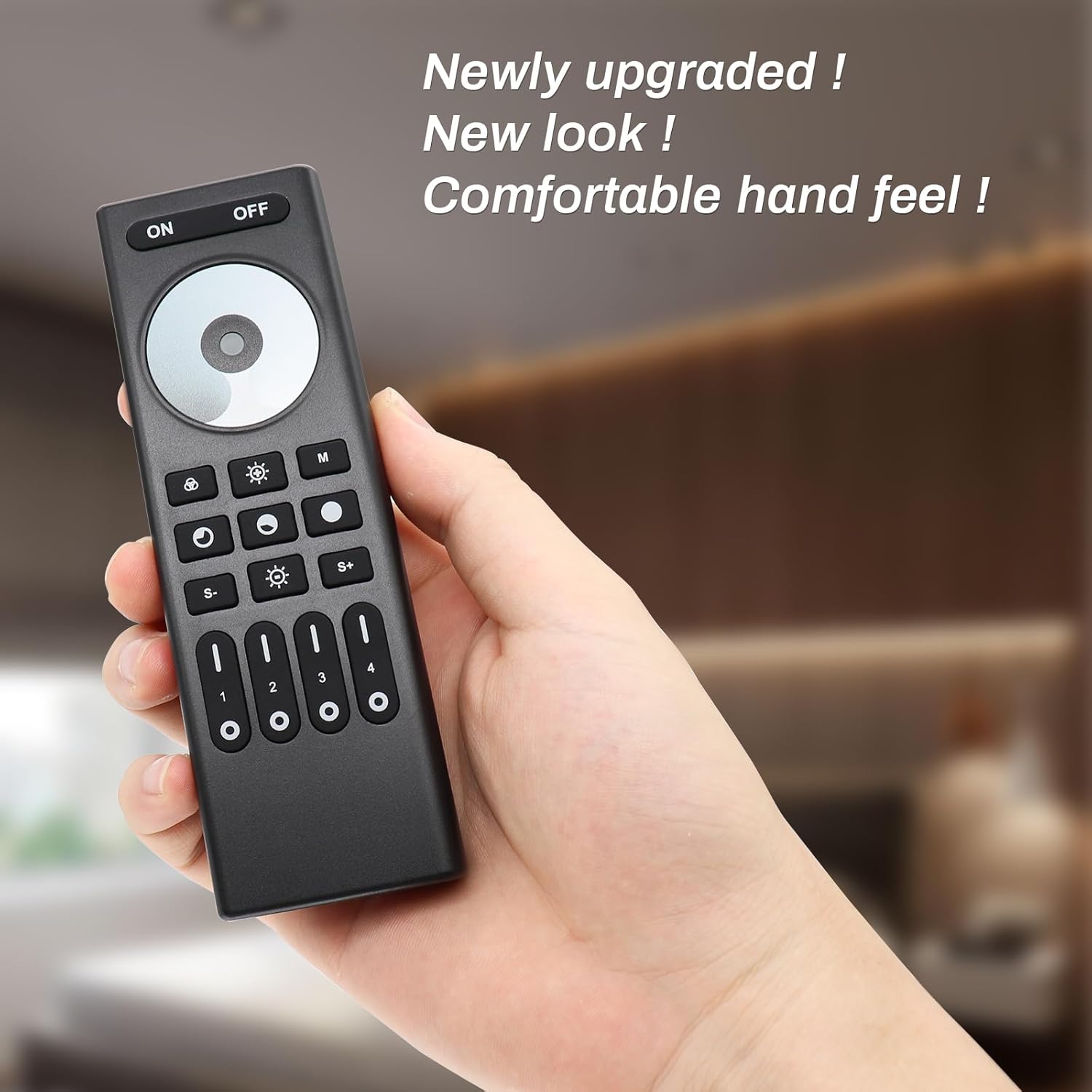 2.4G Wireless RF Remote for Single Color LED Strip Light, 4 Zone Group Control, Brightness Dimming, RC01RFB Touch Control