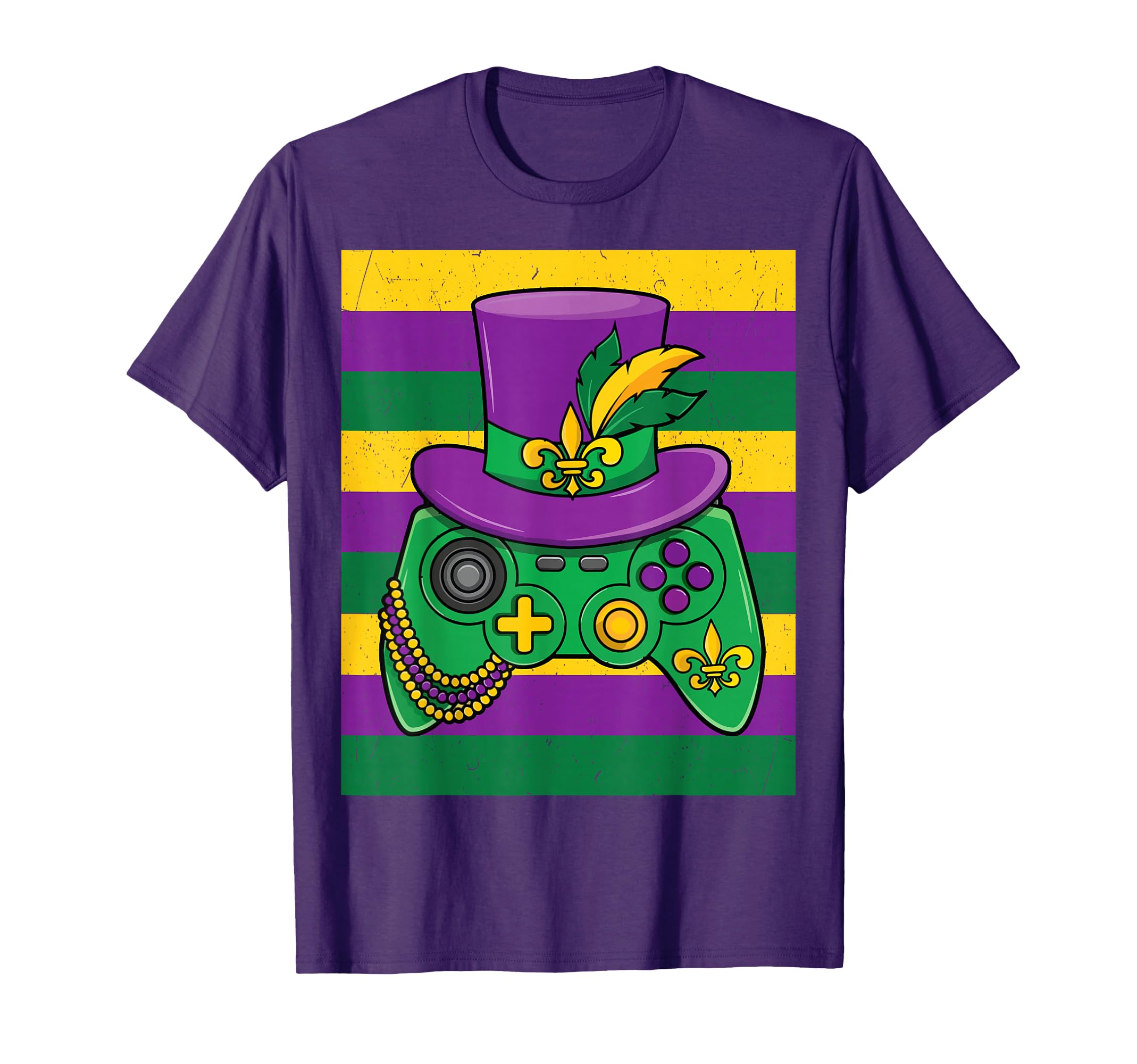 Mardi Gras Costume Stripe Video Game Controller Toddler Boy T-Shirt