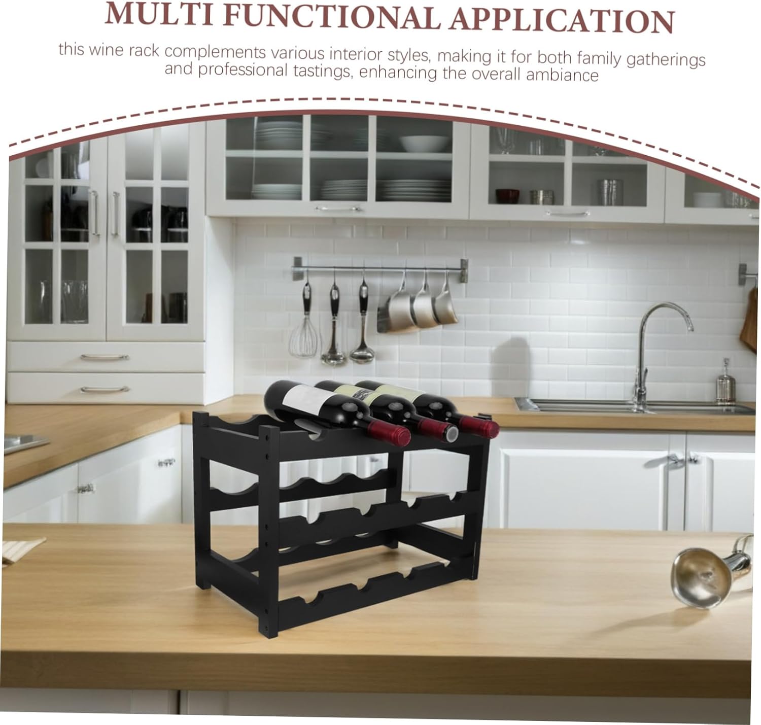 VICASKY Wine Rack Shelf Freestanding Storage Organizer for Bottles Stylish Display for Kitchen Dining Room Bar Versatile Sturdy Design Convenient Access for Easy Retrieval