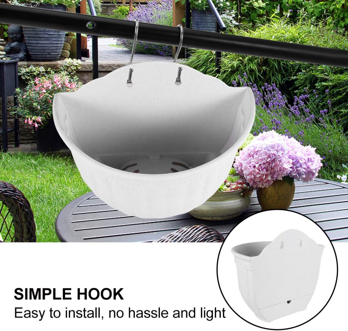 Vaguelly -Mounted Flower Pot Imitation Leather Design for Use Space-Saving Hanging Planter with Tray for Artistic Plant Storage