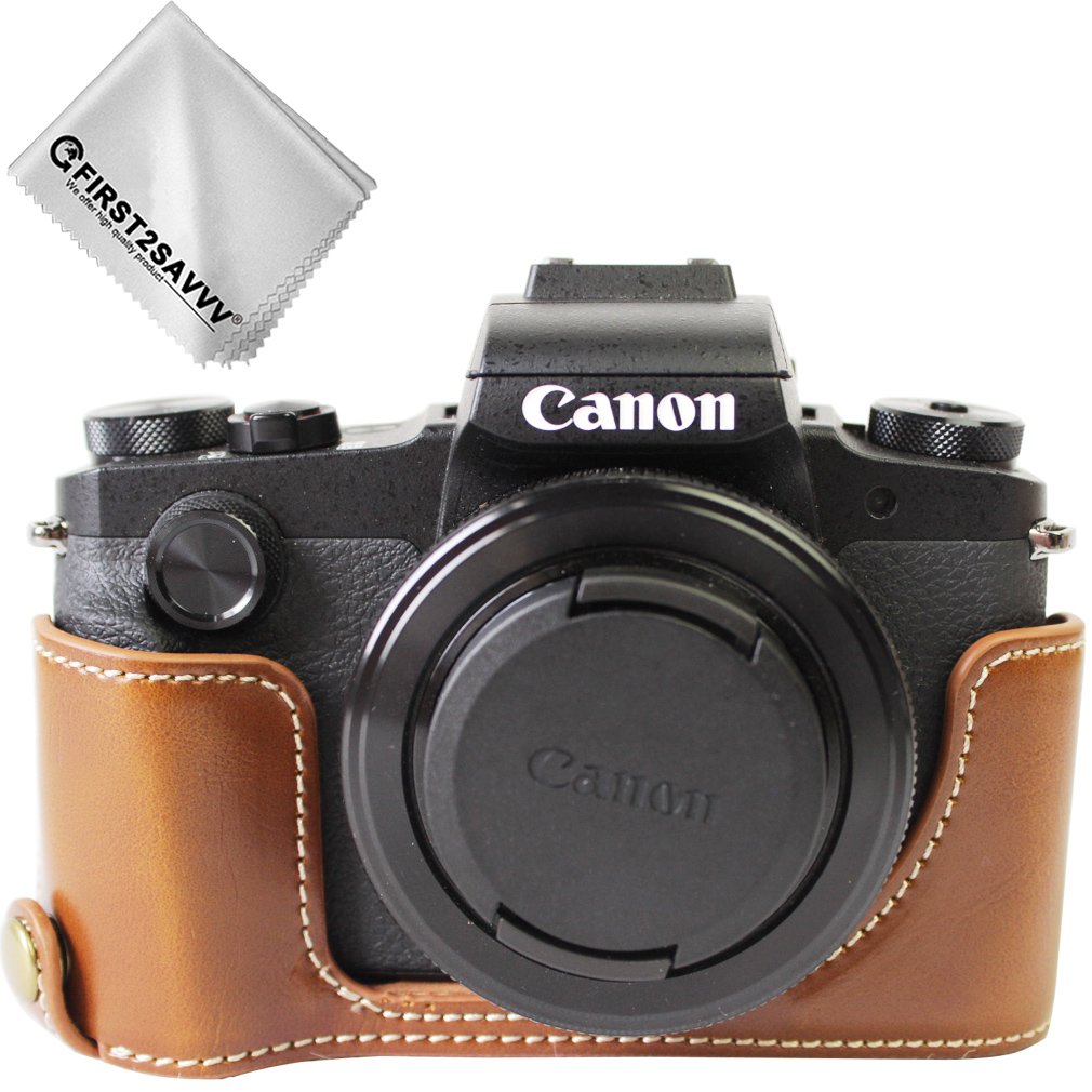 Amazon | FIRST2SAVVV 褐色 キヤノン Canon PowerShot G1 X Mark III