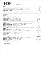 Vista 2 de Simplicity Bolso, Hobo, Paquete de bolsa de mano, Código 9304 Patrón de costura, Talla única, Blanco, SS9304OS