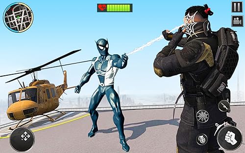 Black Spider Rope Superhero Flying Spider Rescue Game : Black Spider Hero Game : Black Spider-mann G