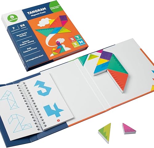 Juegos de viaje Tangrams, juegos de viaje magnéticos para viajes por carretera juego de mesa para niños, juguetes educativos para niños de más de 3
