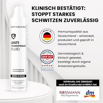 Antitranspirant Fluid gegen starkes Schwitzen 3 x 50 ml