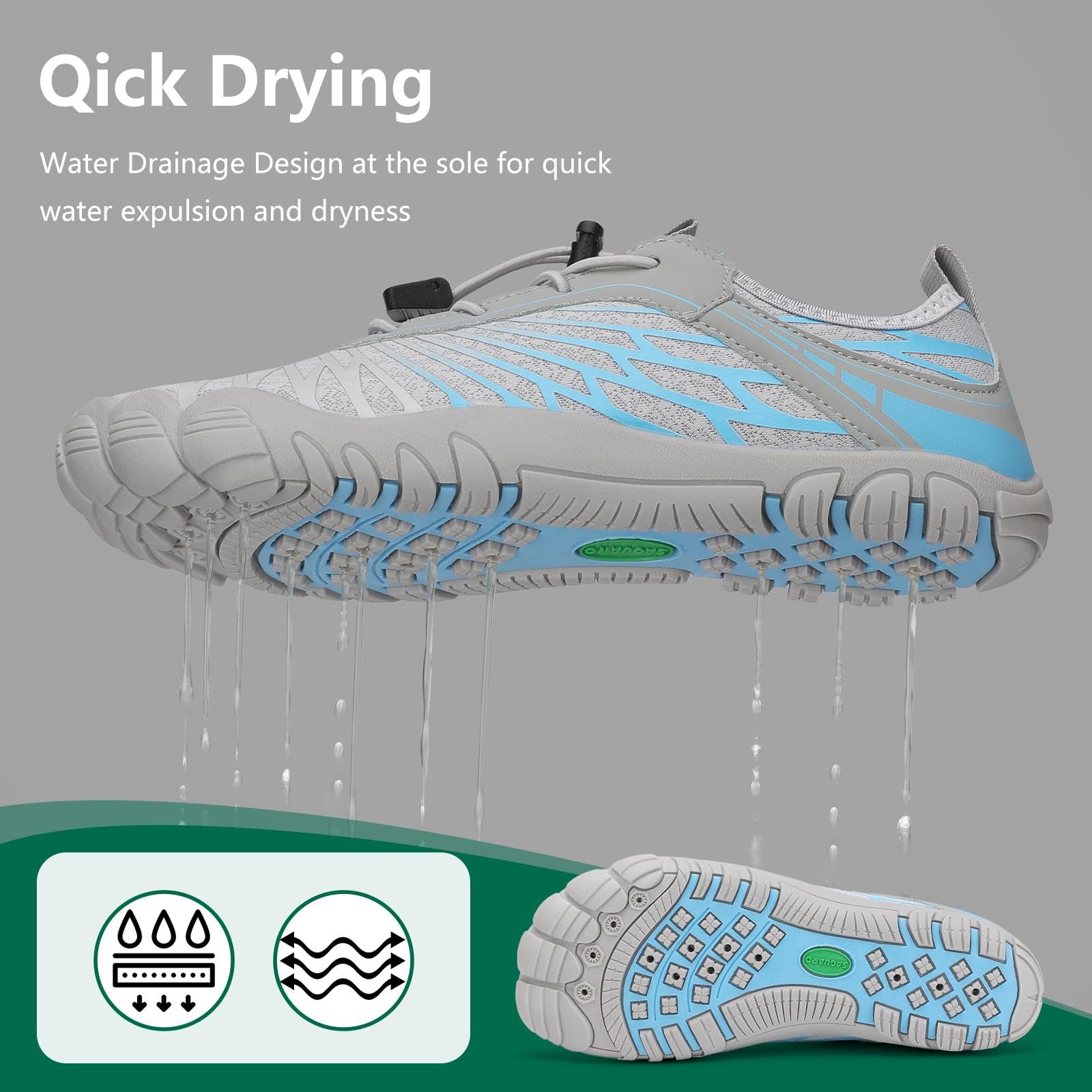 SAGUARO Scarpe Barefoot Minimaliste Donna Scarpe da Scoglio Traspiranti Asciugatura Rapida, 36-43 EU