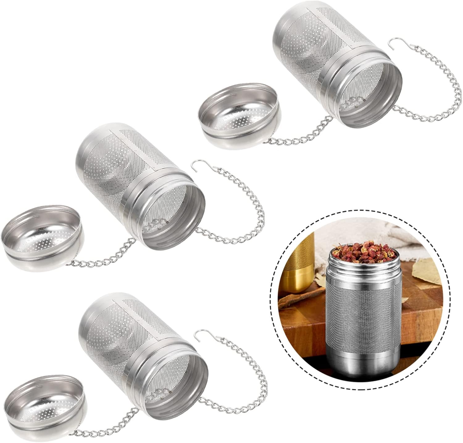 Mobestech 3sets Household Tea Filter Convenient Steepers with Dense Design Easy to Clean and Disassemble 3pcs*3