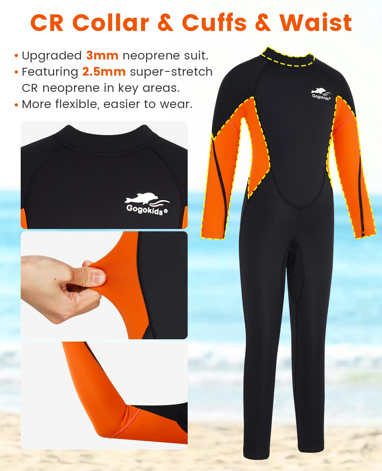 Muta Bambini In Neoprene 3mm - Costume Termico, Protezione UV 50+ - Per Snorkeling E Sport Acquatici - Foto 7
