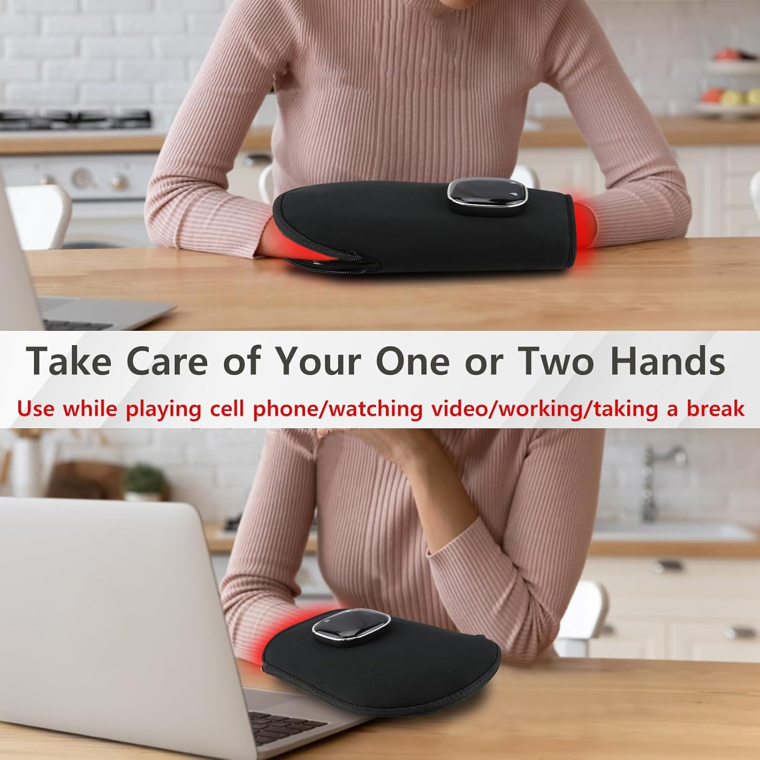 Sales Clearance Red Light Therapy Gloves for Hand Wrist Joints with 850nm Near-Infra, 360° Dual-Sided Near Infrared Hands Therapy 660nm, Timer, Rechargeable, for Adults - Image 6