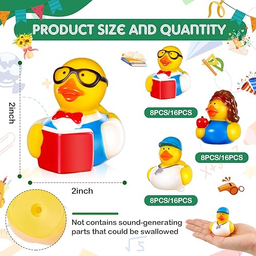 Miniatura 8 de Deekin Mini bombero de goma de pato, bombero, héroe, patos de goma, bombero, héroe, juguete de baño para temática de bombero, fiesta de cumpleaños,