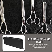 Vista 6 de 1 pieza de tijera bolsa bolsa pu rack salonblack compacto profesional cuero almacenamiento peluquería uso peluquería uso peluquero hogar tijeras