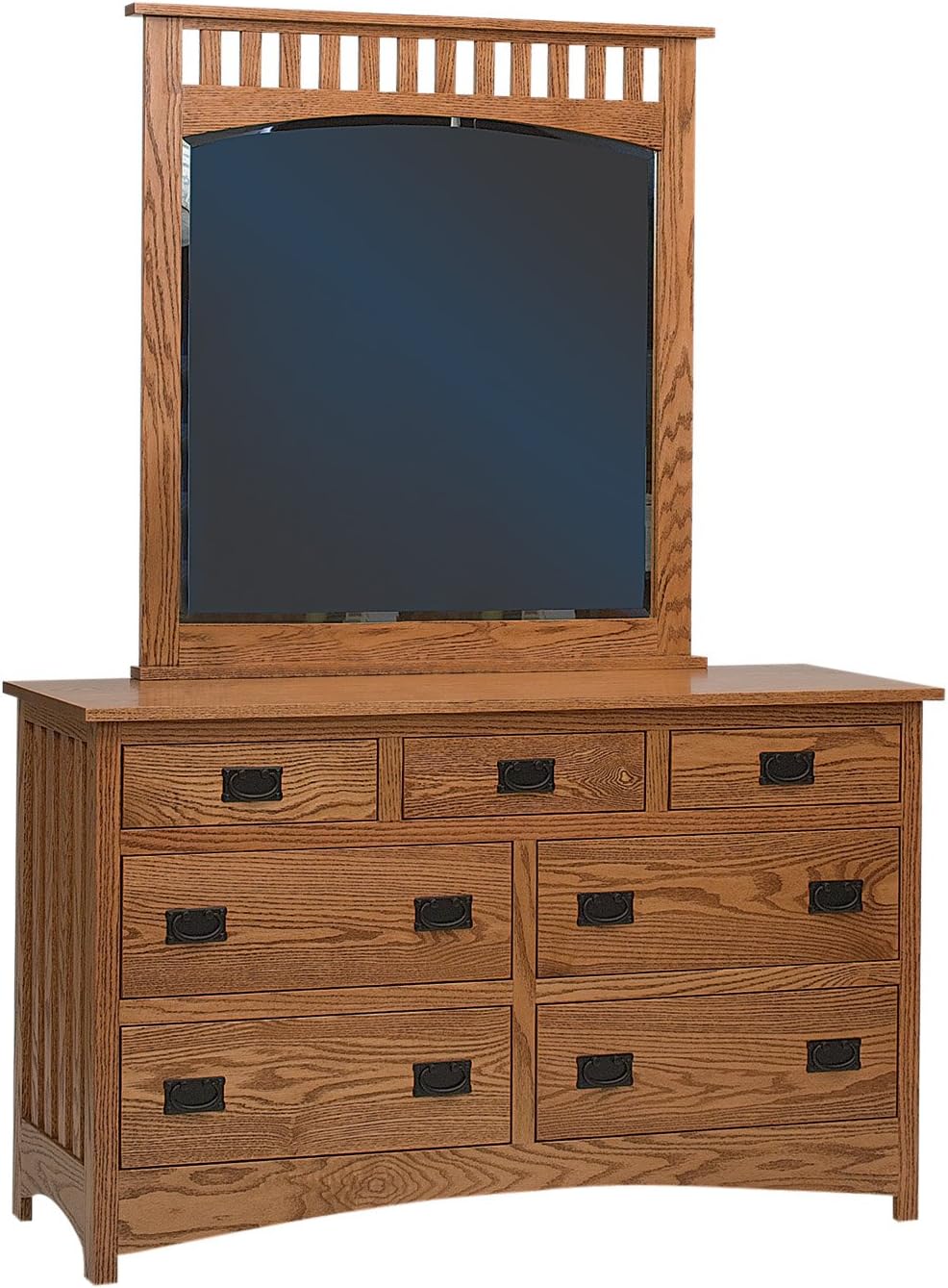 Amish Heirlooms Schwartz Mission Solid Oak Dresser with 7