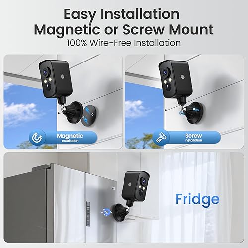 Miniatura 4 de Cámara de seguridad celular 4G LTE inalámbrica para exteriores, magnética, no necesita WiFi, panorámica de 300°, alimentada por energía solar,