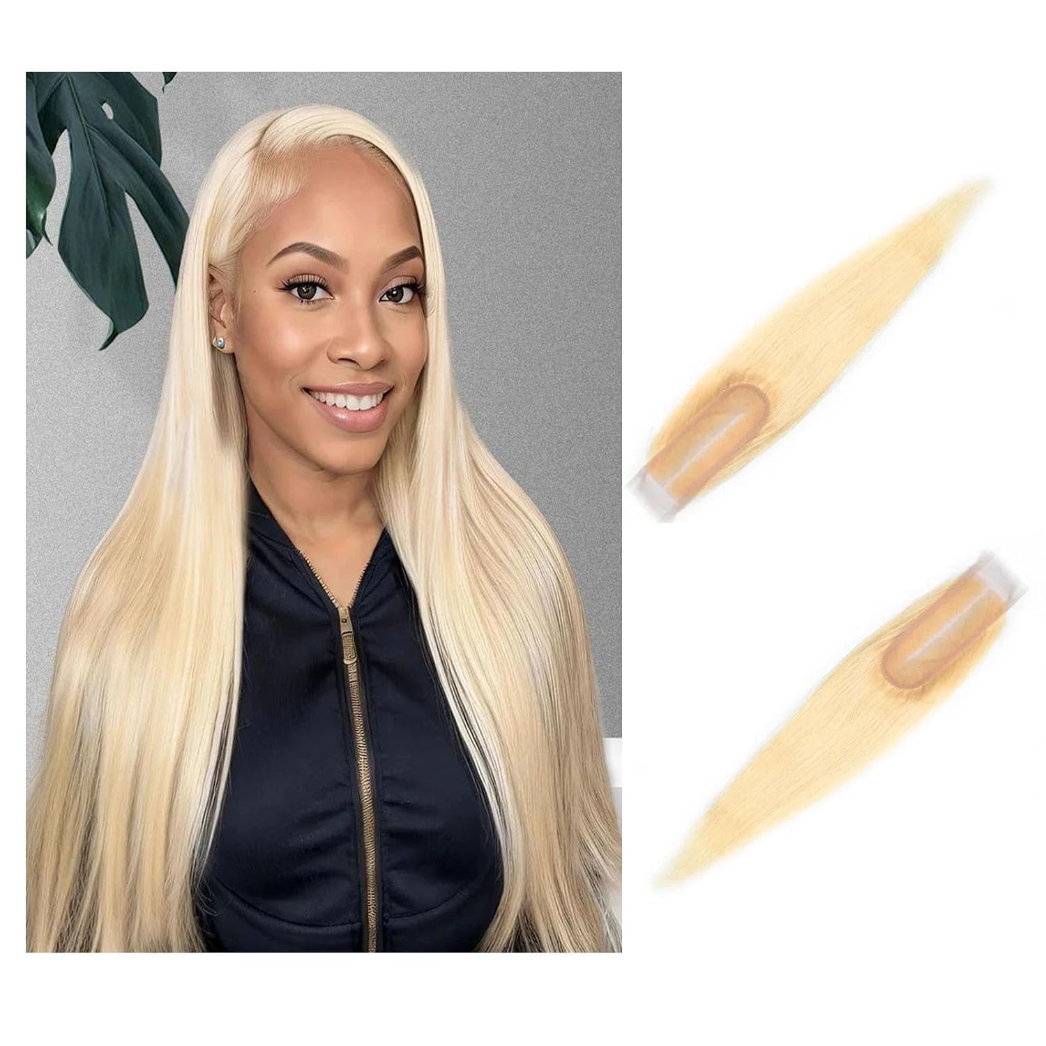 613 Blonde 2x6 HD Lace Closure Straight Human Hair - 12A Virgin Remy Hair, Pre-Plucked Natural Hairline, Ultra-Thin Lace for Seamless Blend, 20 Inch Real Hair Closure