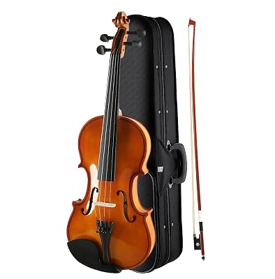 Kadence, Vivaldi 4/4 Violin With Bow, Rosin, Hard Case (Brown Glossy V001C)