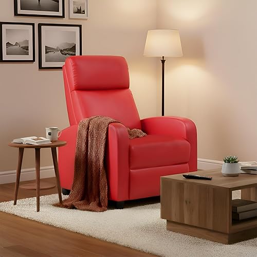 Miniatura 2 de FDW Silla Reclinable para Sala de Estar Asientos de Cine en Casa Sofá Reclinable Individual Salón Lectura con Asiento y Respaldo Acolchados