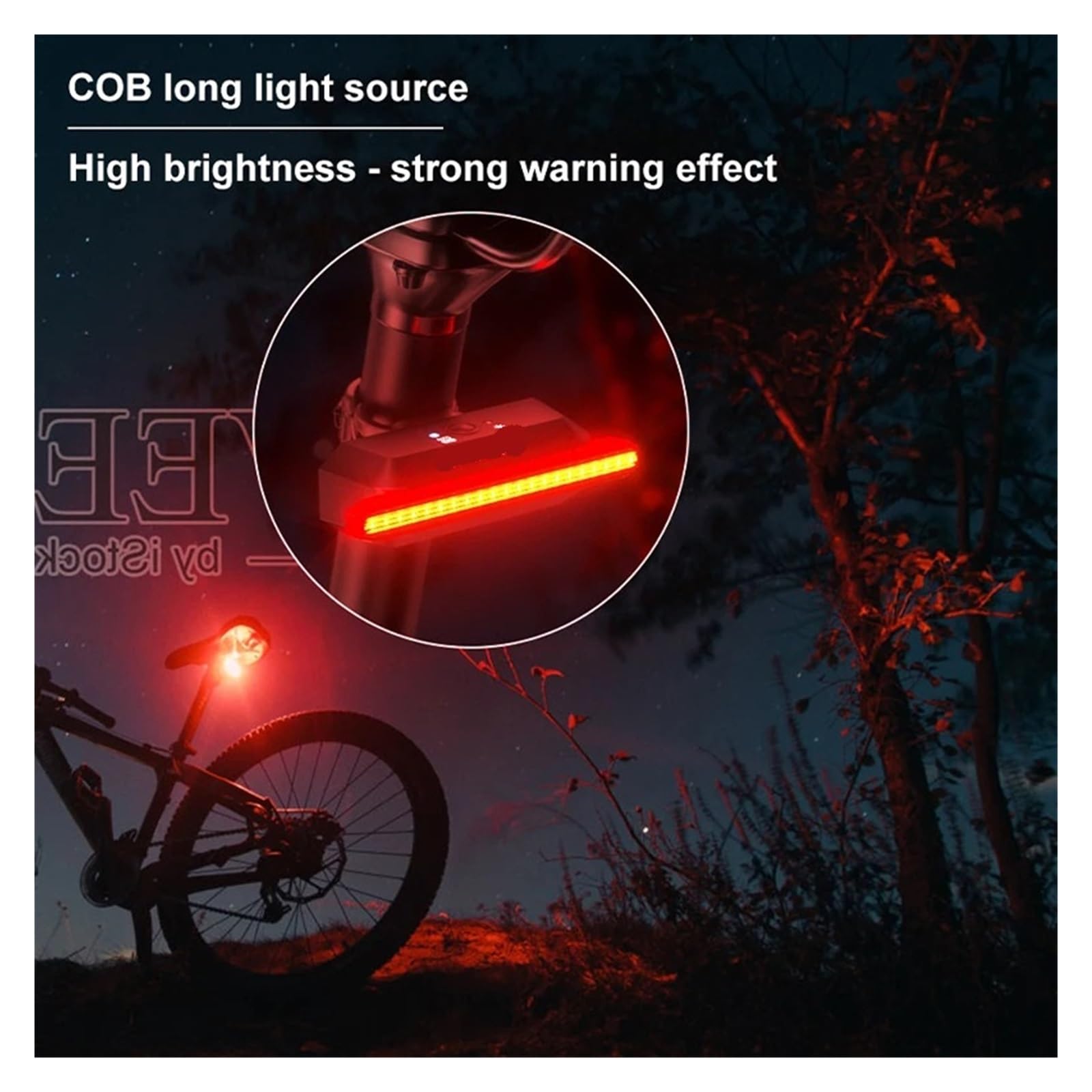 Feu arrière de vélo LED de freinage Intelligente, 1 pièce