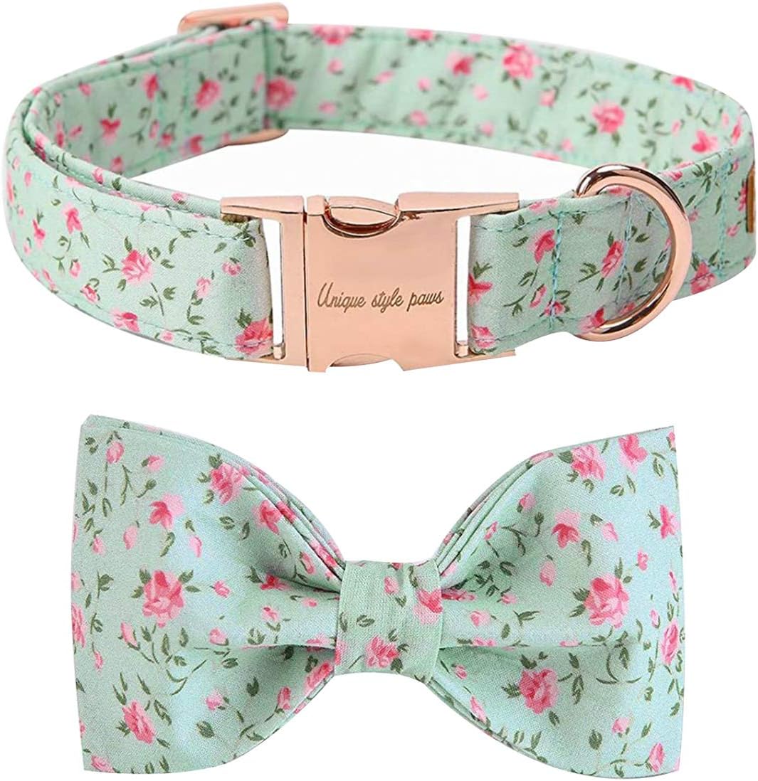 Unique Style Paws Pet Soft &Comfy Bowtie Dog Collar and Cat Collar Pet Gift for Dogs and Cats 6 Size and 7 Patterns