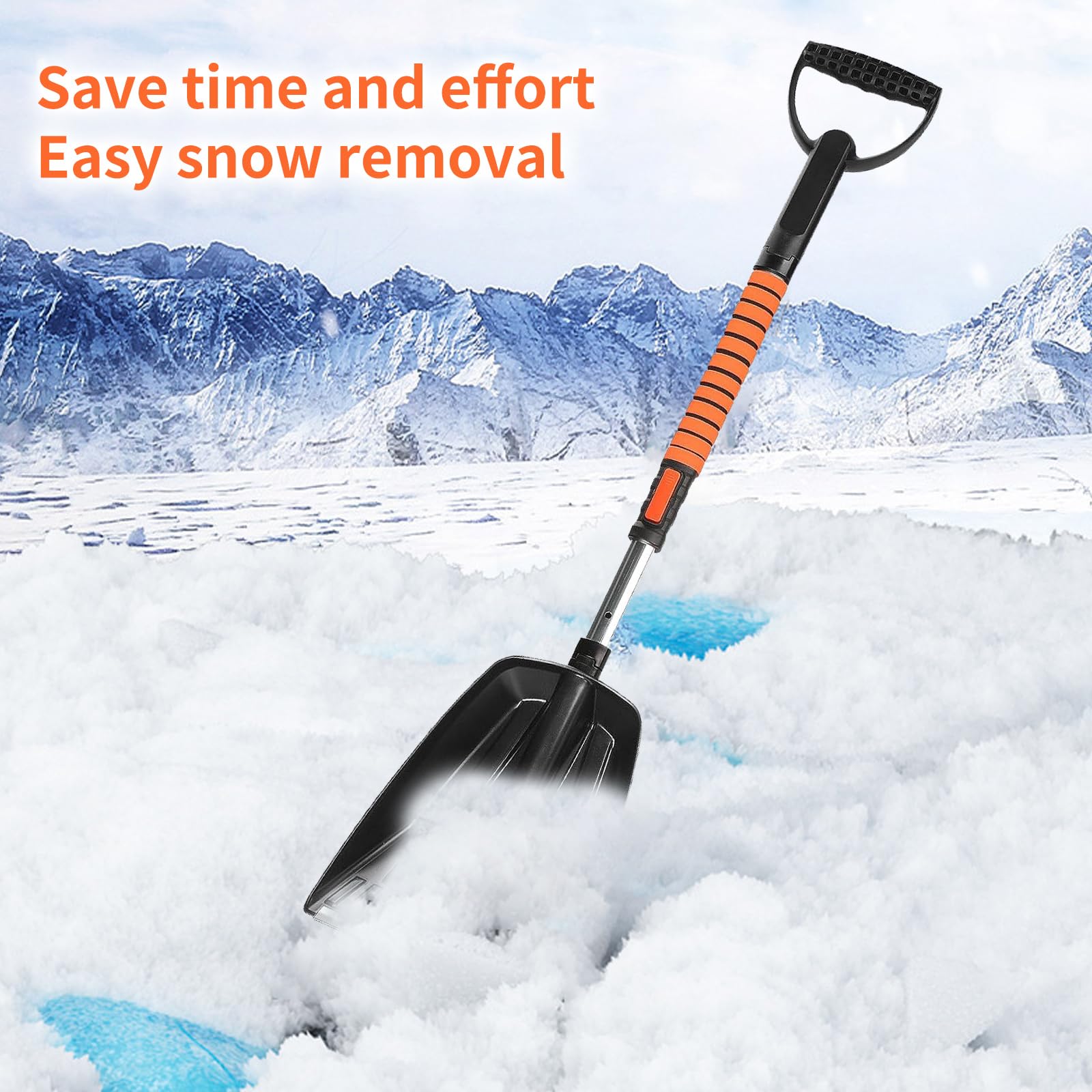 Grattoir à Glace Et Brosse à Neige 5 En 1 Rétractable (80-100 Cm) - Pour Voiture, SUV, Camion - Aluminium + ABS