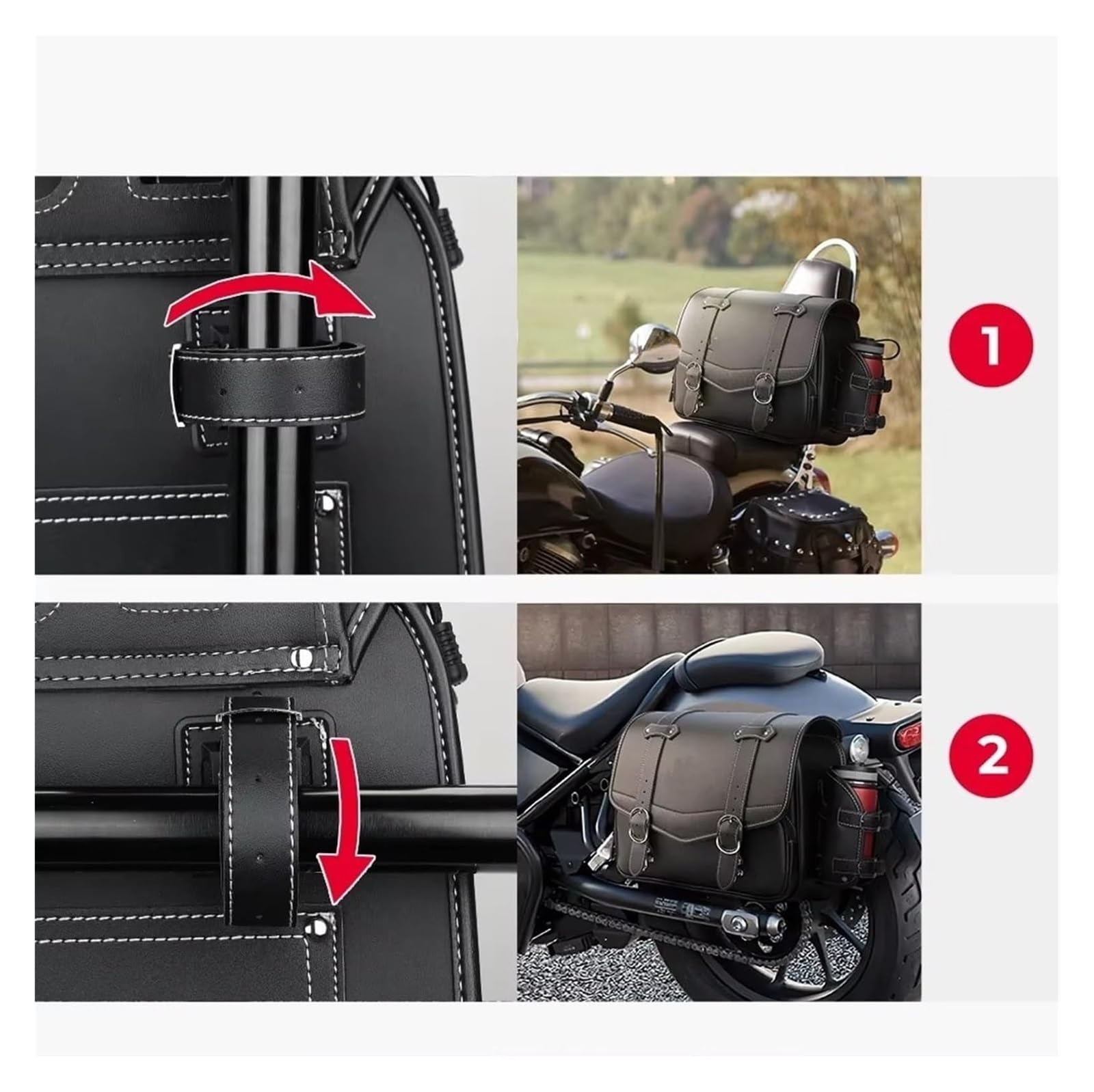 Moto Paraurti Borsa per Rebel 500 per CMX500 per 1100 250 300 per DCT Borsa Laterale per Moto da Sella 15L PU Impermeabile per Bagagli