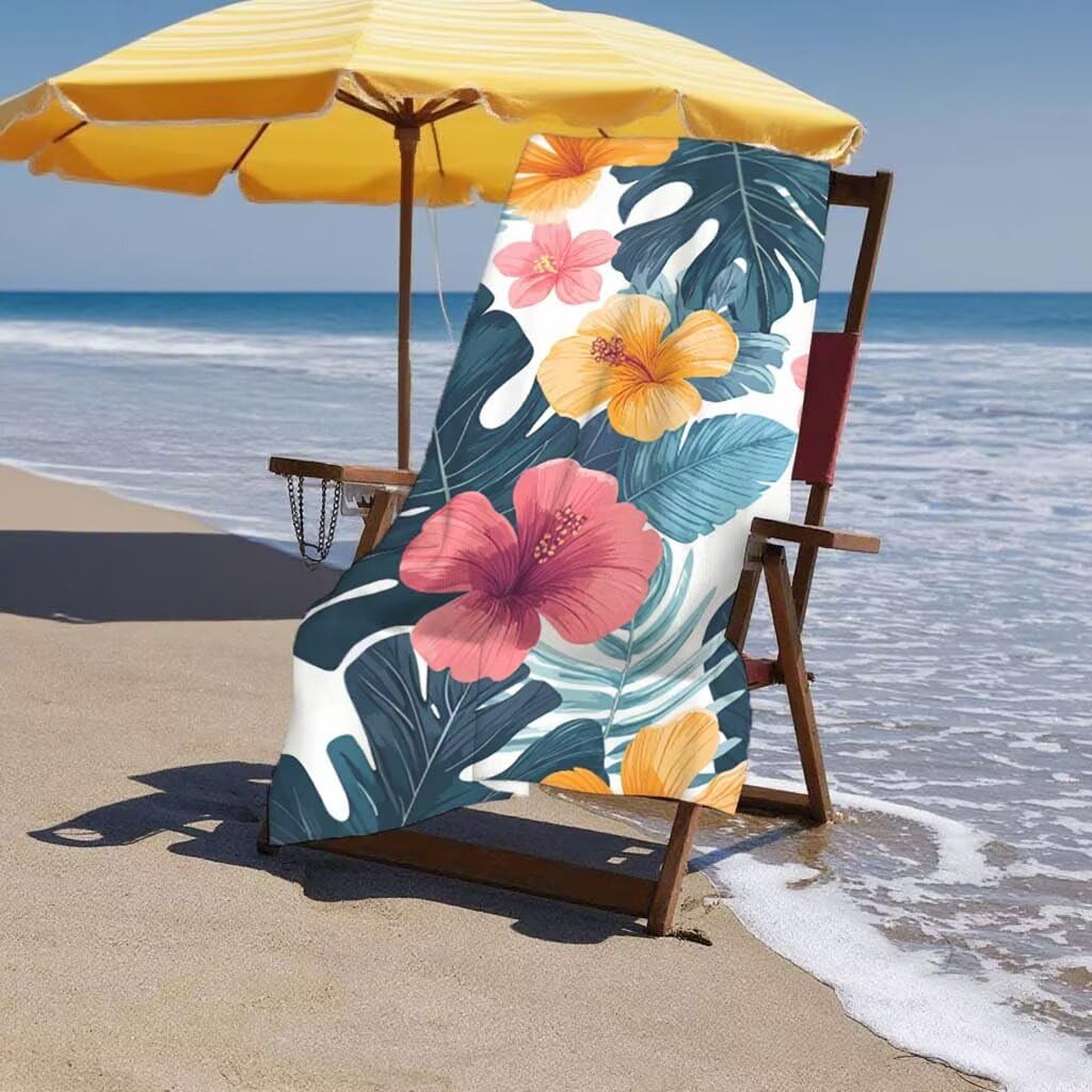 Toalla Playa XXL 220x100cm/35x70cm, Juego de 2 Toalla de Playa Grande Moderno, Microfibra, Secado Rápido y Antiarena, Absorbente, Suave, Toallas de Baño Microfibra con Bolsa para Gym Gimnasio Yoga F-8