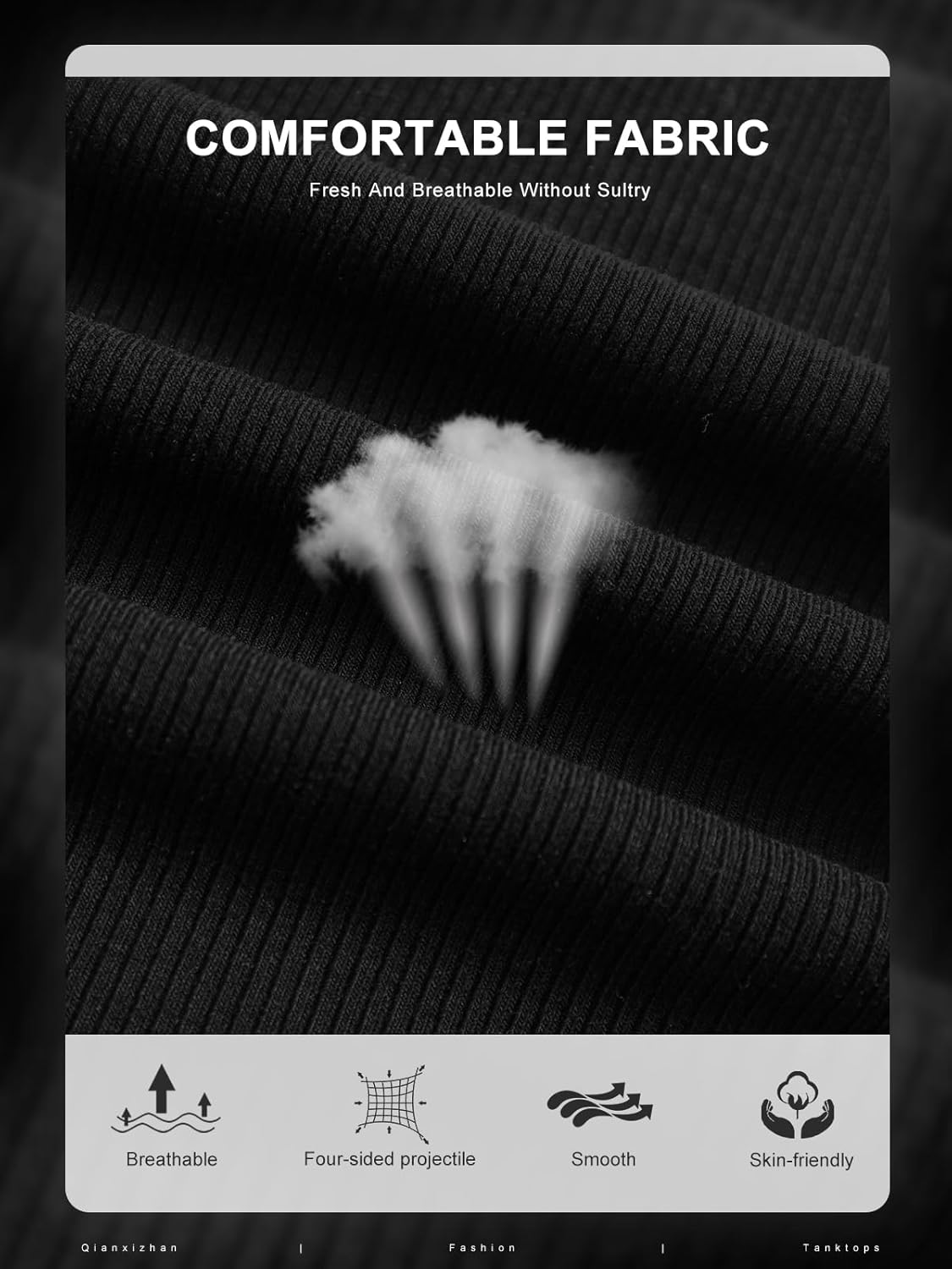 QIANXIZHAN Women's Cute Crop Tank Tops,Square Neck Croped Top Summer 2025 Camisole Sleeveless Clothes - Image 4