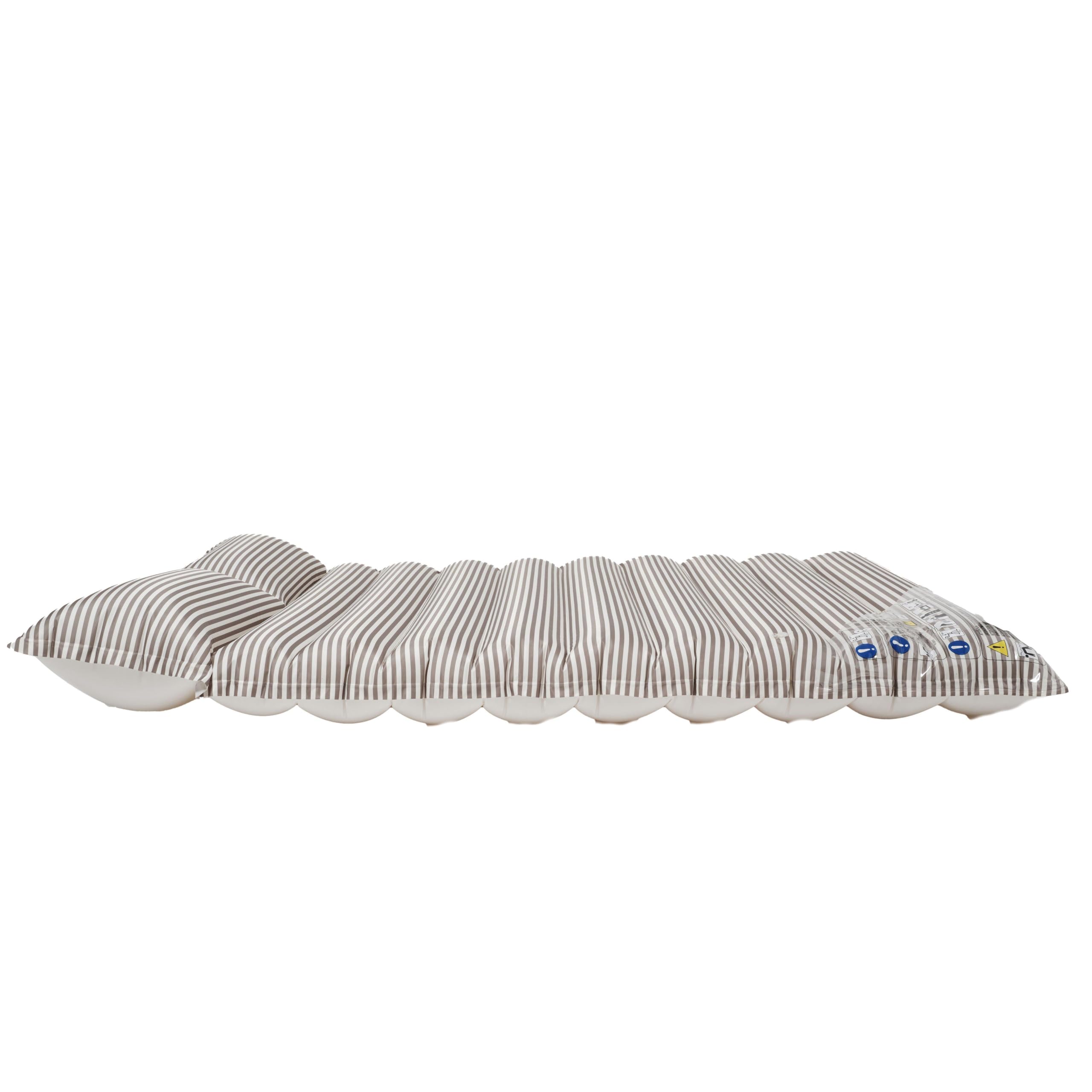 Luxe Twin Vintage Lie-On Float | The Vacay Stone Stripe