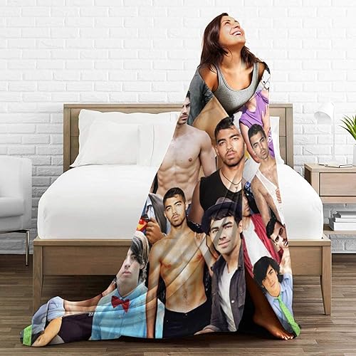 Miniatura 5 de Manta Joe Jonas suave y cómoda manta de lana polar para sofá, oficina, coche, camping, yoga, viajes, decoración del hogar, acogedora manta de playa