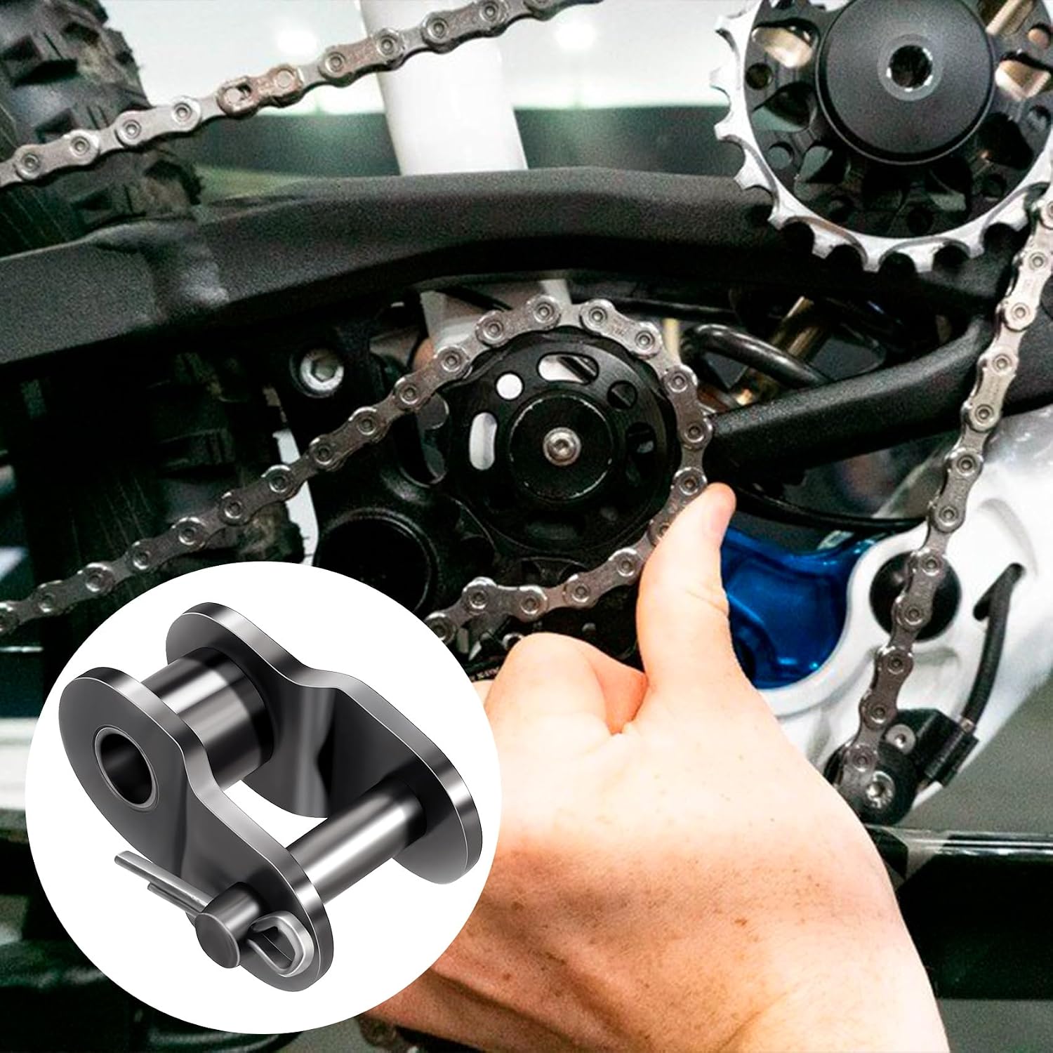 8 Packs #40 Roller Chain Offset Link, Heavy Duty Carbon Steel Crank Links for Bicycles, Heat Resistance Chain Connecting Links for Motorcycles, Mini Bikes, Karting