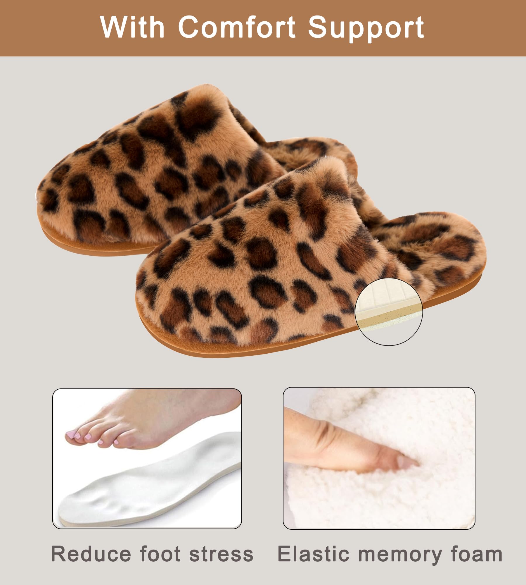 Donpapa Pantofole Donna Uomo Invernali Pelose Ciabatte Casa Comode Peluche Morbida Antiscivolo with Memory Foam Unisex