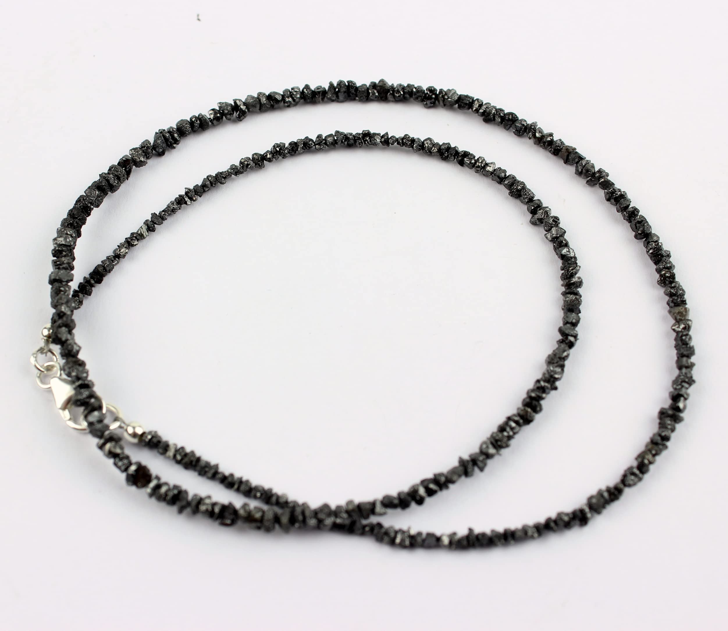 Roh Diamant Kette Schwarz ca. 25 Karat