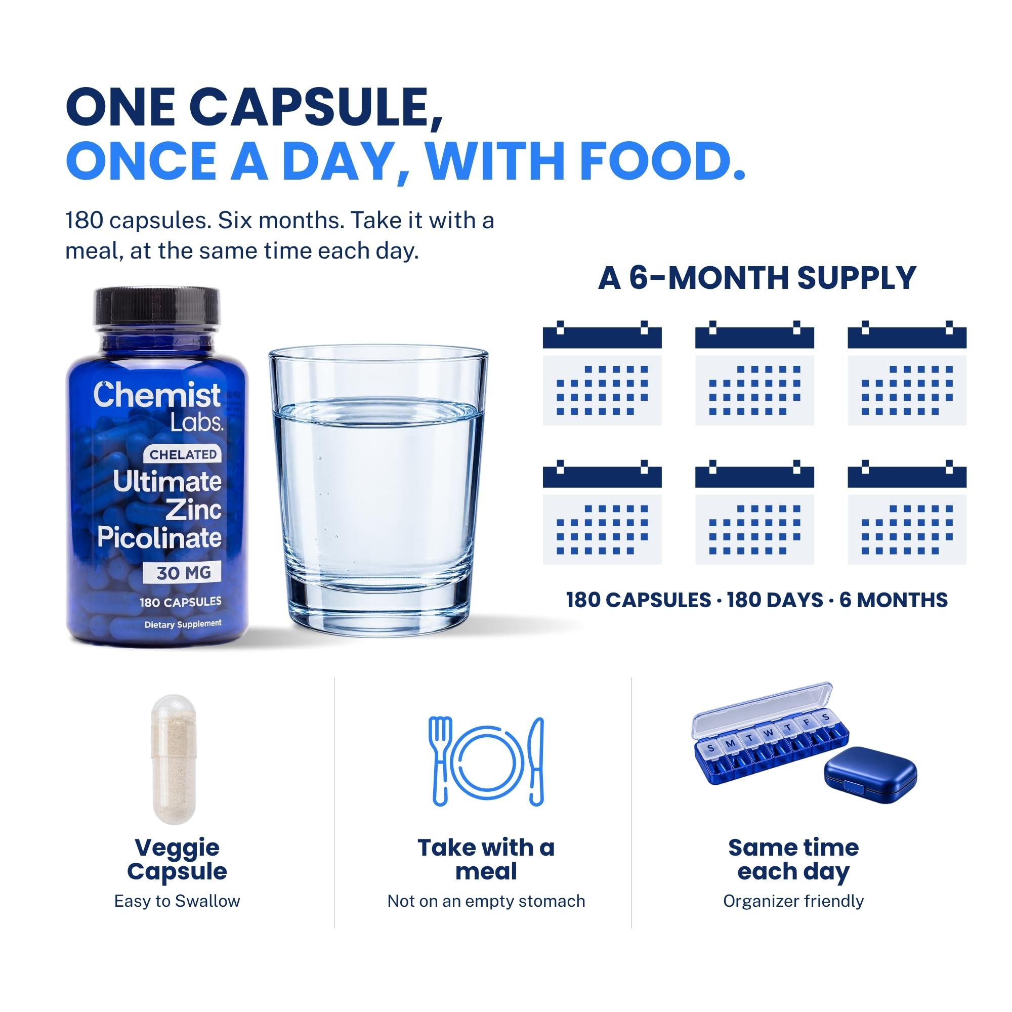 Zinc Picolinate 30 mg, 180 Vegetable Capsules, 6 Month Supply — Amazon image 5