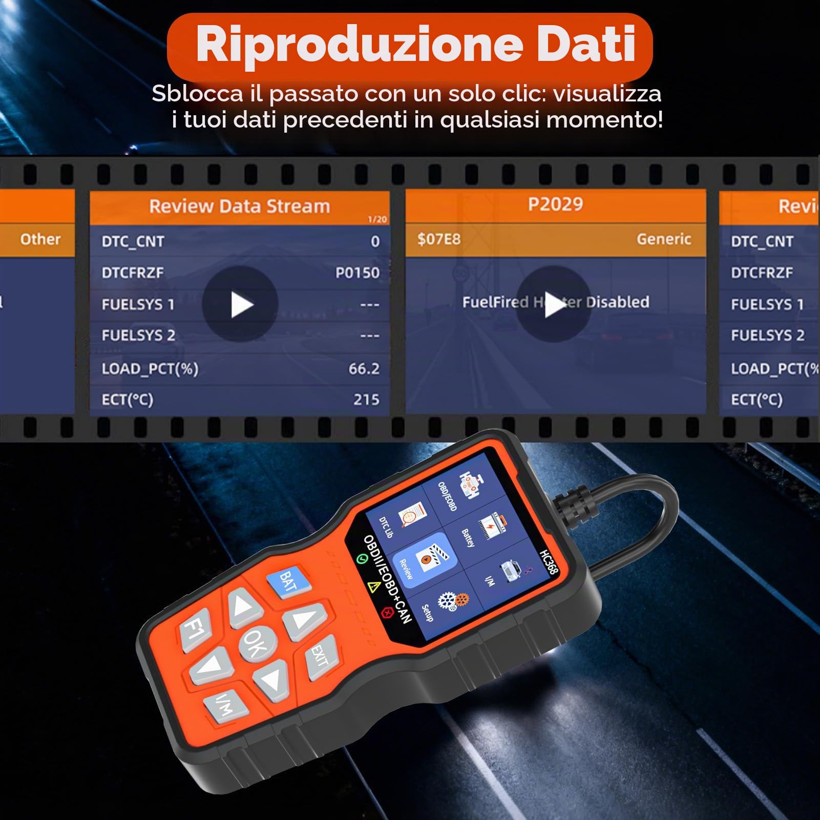 OBD2 Auto Diagnostica, Diagnosi Auto Professionale EOBD in Italiano | Lettura Errori motore Scanner Diagnosi Completa Della Batteria per VW, Audi e Tutti i Veicoli OBD 2 dal 2003 in Poi, Nero