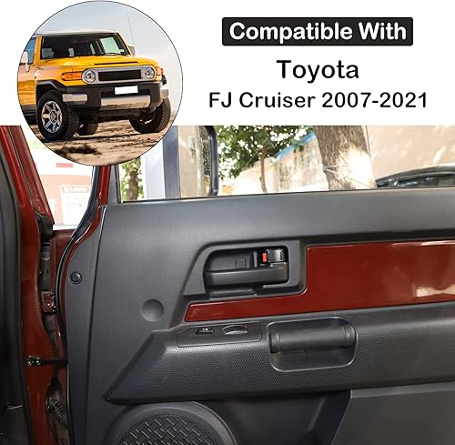 Miniatura 2 de Cubierta protectora para manija interior de puerta de automóvil compatible con Toyot FJ Cruiser 2007-2021 2 piezas de manijas interiores de puerta