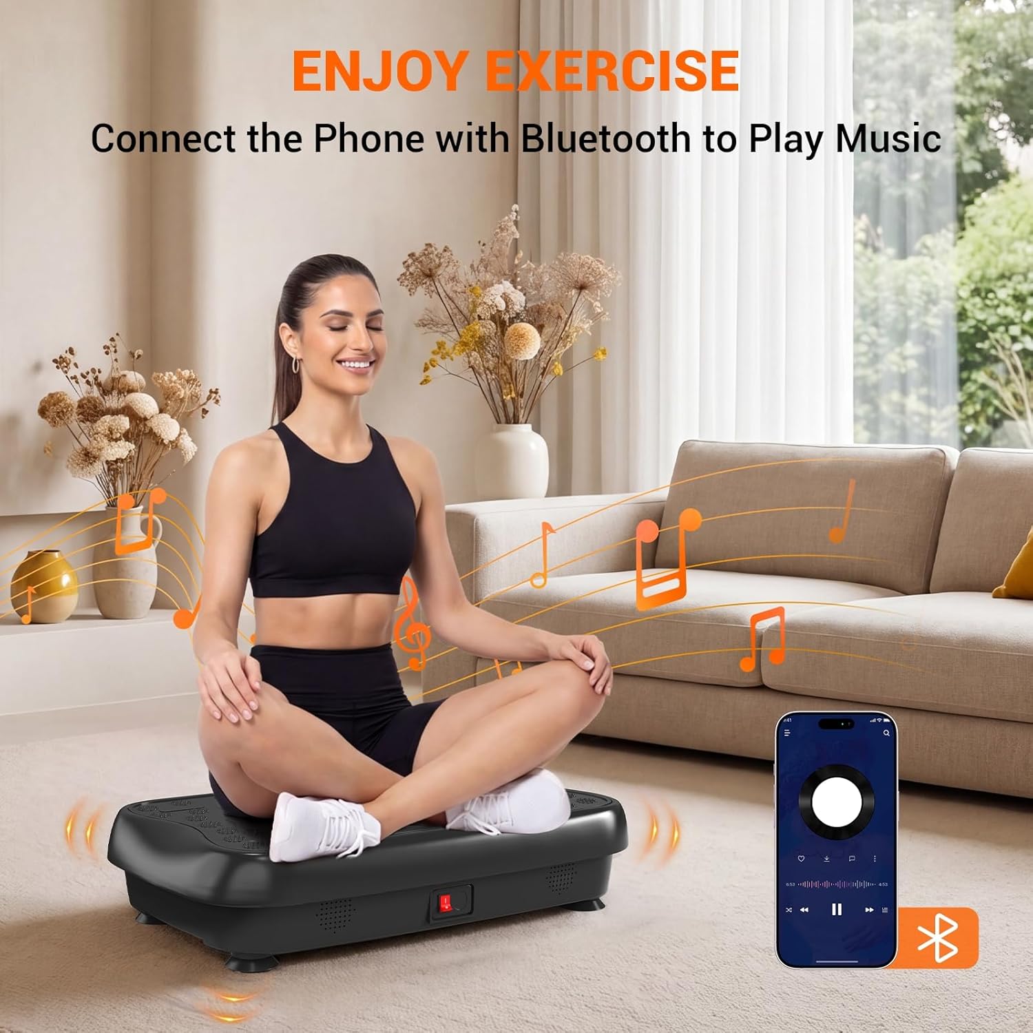 Vibration Plate Exercise Machine, Full Body Workout Vibrating Plate for Lymphatic Drainage Weight Loss, 460 Lbs Capacity Shake Platform with 300 speeds for Women Men