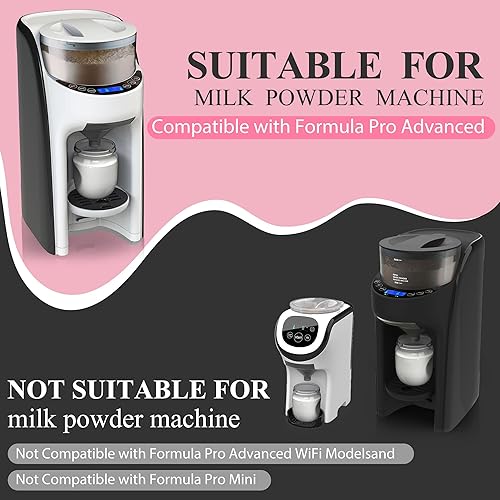 Miniatura 5 de 3 juegos de embudo de repuesto compatibles con Baby Brezza piezas de repuesto para embudo y cubierta dispensador de fórmula para bebés, color gris