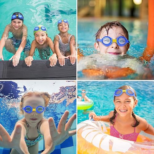 Miniatura 7 de Paquete de 2 gafas de natación para niños, gafas de natación antivaho para niños y niñas, niños pequeños de 2 a 12 años