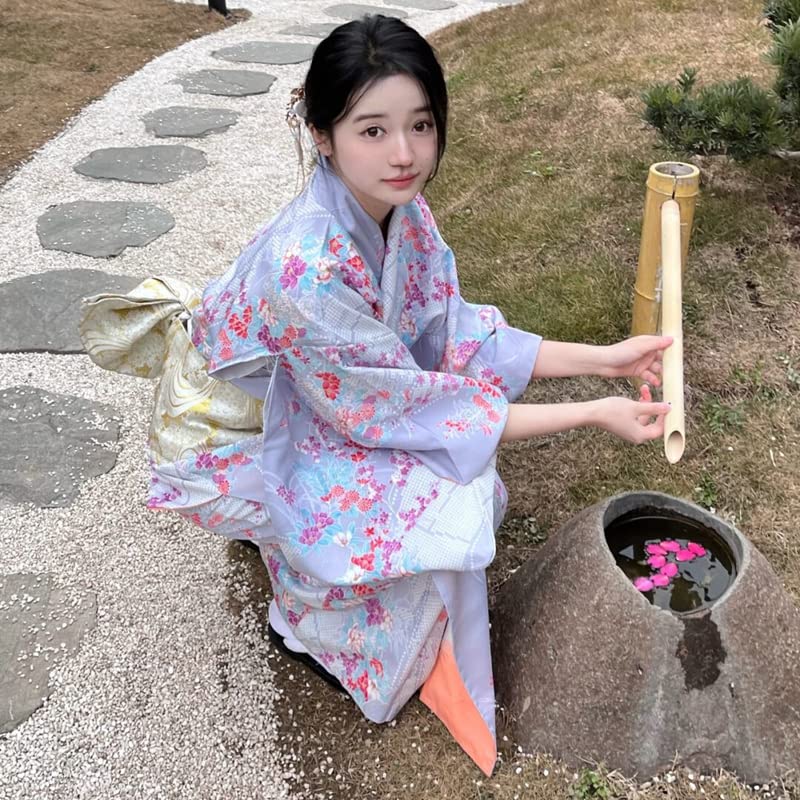 Amazon.co.jp: 和式和風浴衣少女ワンピース旅写 和服夏日本神明少女 