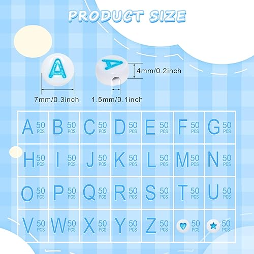 Miniatura 2 de Looconi 1600 cuentas blancas de 31 estilos de cuentas de letras con números de corazón y estrella, cuentas de cara sonriente, cuentas del alfabeto