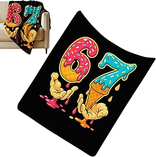 暖かい毛布 | ナンバープリント掛け布団,数字 プリント アイスクリーム テーマ 装饰 毛布 | 大人、ティーンズ、女性、クリスマス、誕生日、冬、寝室、カウチ、ソファ デコレーション用
