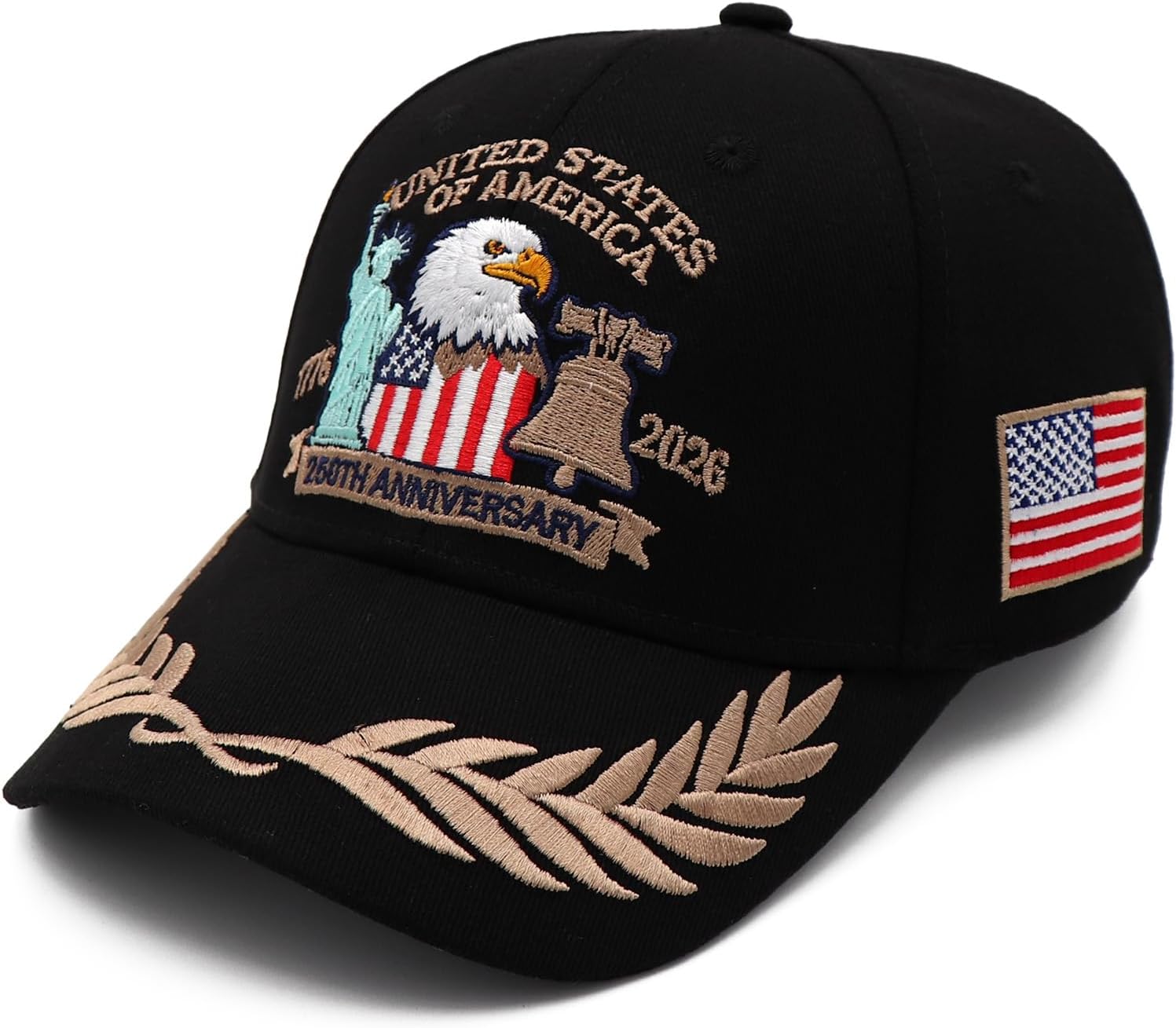 250 Anniversary USA Hat Embroidered America 250th 1776-2026 Hat Adjustable Eagle Caps Patriotic Hats for Men Women