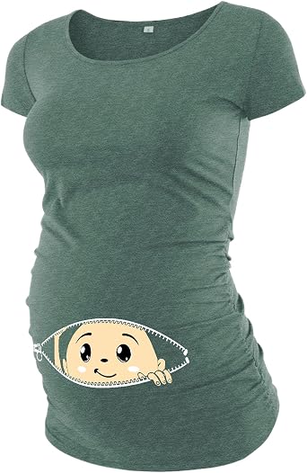 Graphic Maternity Shirts for Women - Comfortable Short Sleeve Funny Womens Pregnancy Tops