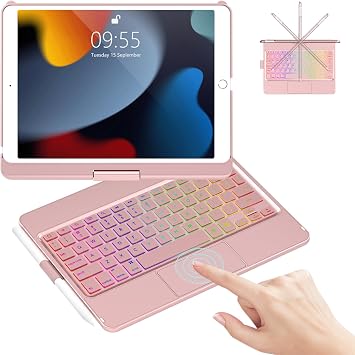 Keyboard Case for iPad 9th/8th/7th Multi-touch Trackpad & 7 Color Backlight