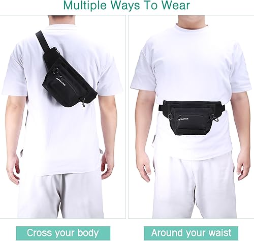 Miniatura 7 de ORIA Riñonera impermeable con cinturón ajustable, diseño de apertura rápida, gran capacidad, para caminar, viajar, correr, senderismo, ir de