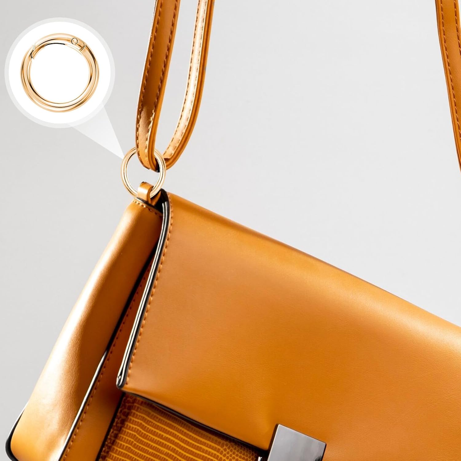 30pcs Trigger Spring O Rings, Round Metal Key Rings Clasps, for Keys, Small Carabiner Clip Snap for Buckle, Bags, Purses, Dog Tags, Lanyard Keychain Charm (13mm Gold) - Image 6